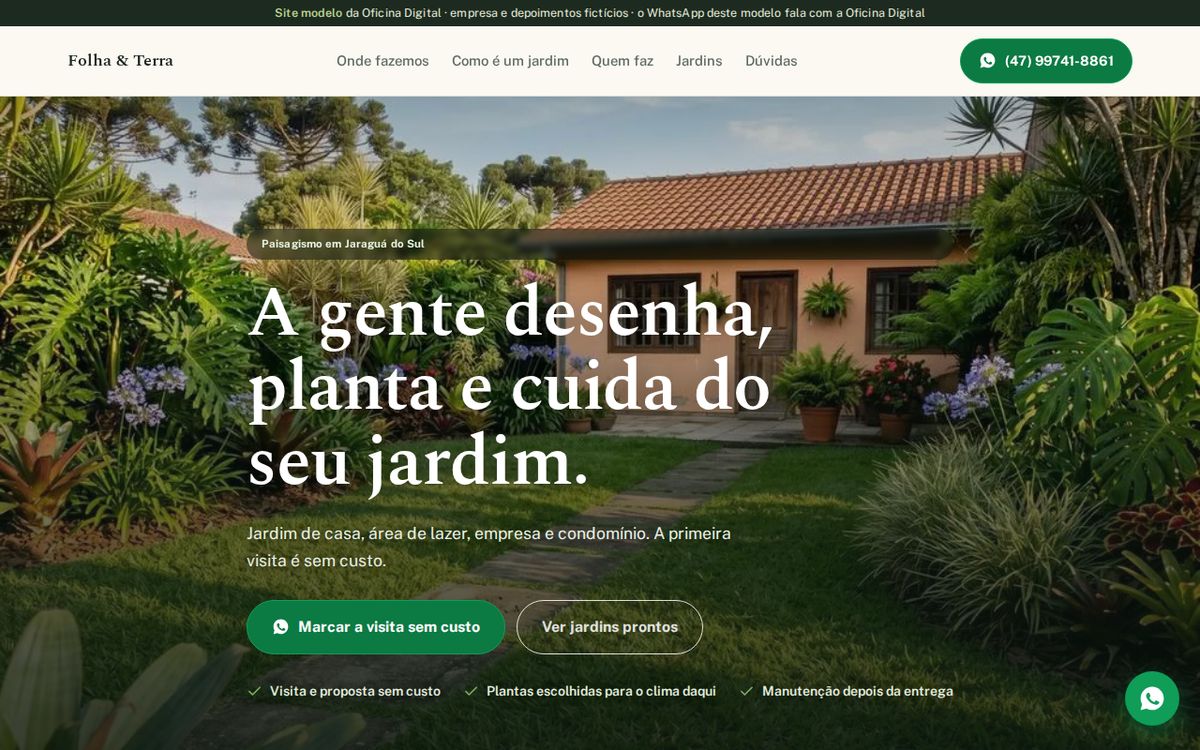 Modelo de site para paisagismo